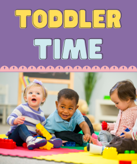 Three toddlers play together while sitting on a colorful mat