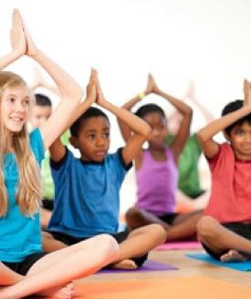 kids in yoga pose